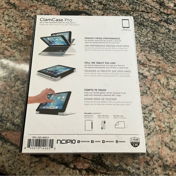 INCIPIO Clamcase Pro All-in-One Keyboard Case for Apple IPad Mini 4 - Picture 2 of 4